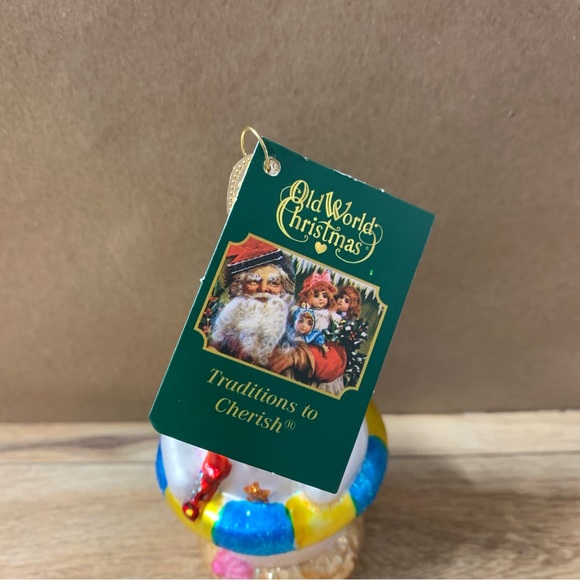 New! Old World Christmas Snowman On Beach Tree Ornament Glass - Picture 4 of 5